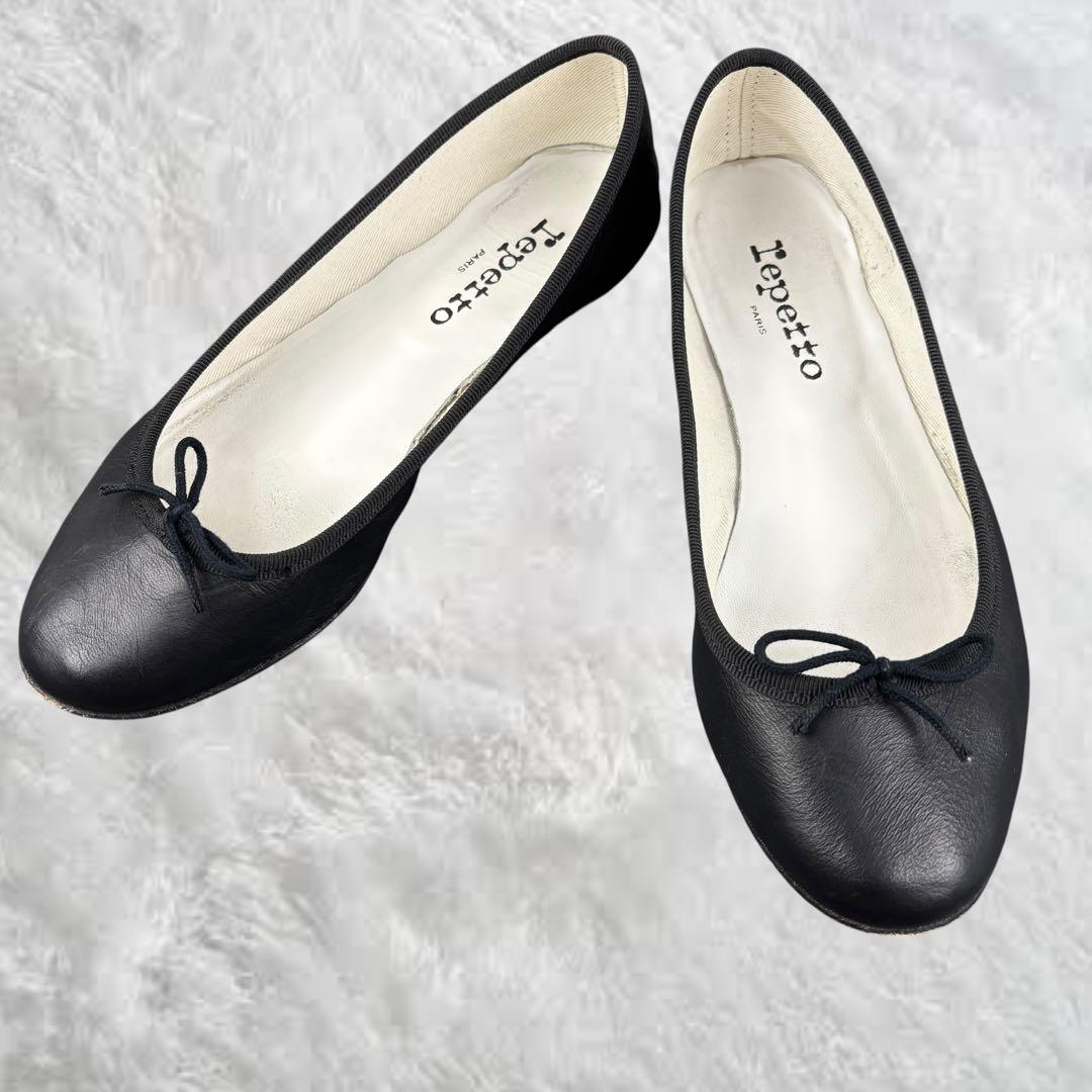 レペット repetto サンドリオン バレエシューズ 38 ブラック レザー