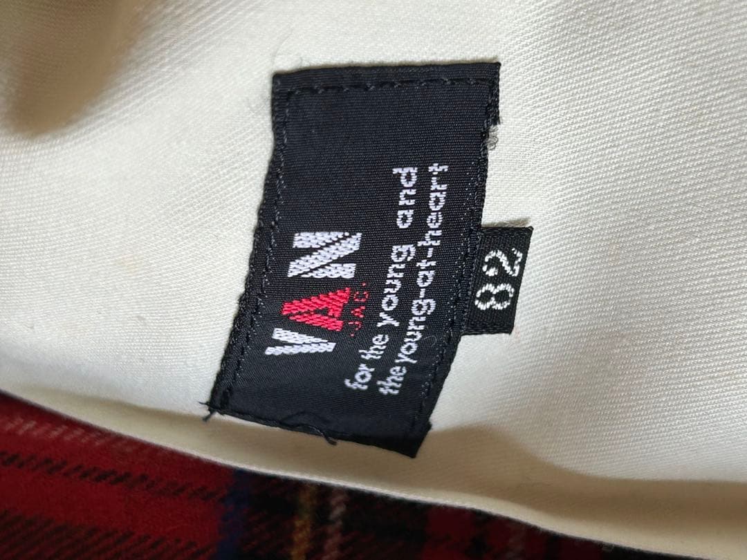 新品未使用　VAN ヴィンテージ　ウール赤タータンチェックパンツLサイズ（82）