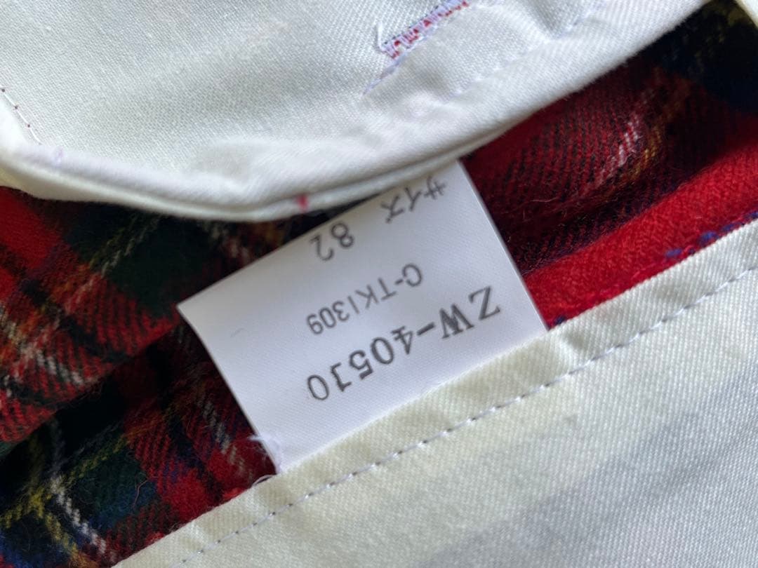 新品未使用　VAN ヴィンテージ　ウール赤タータンチェックパンツLサイズ（82）