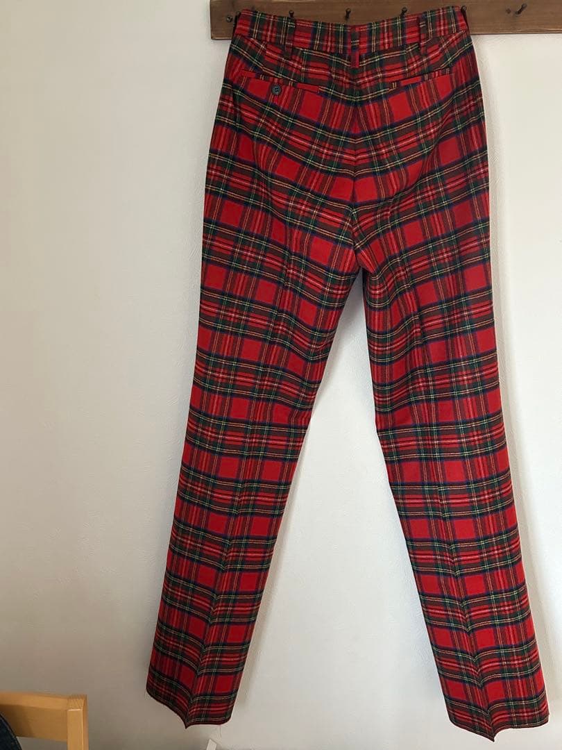 新品未使用　VAN ヴィンテージ　ウール赤タータンチェックパンツLサイズ（82）