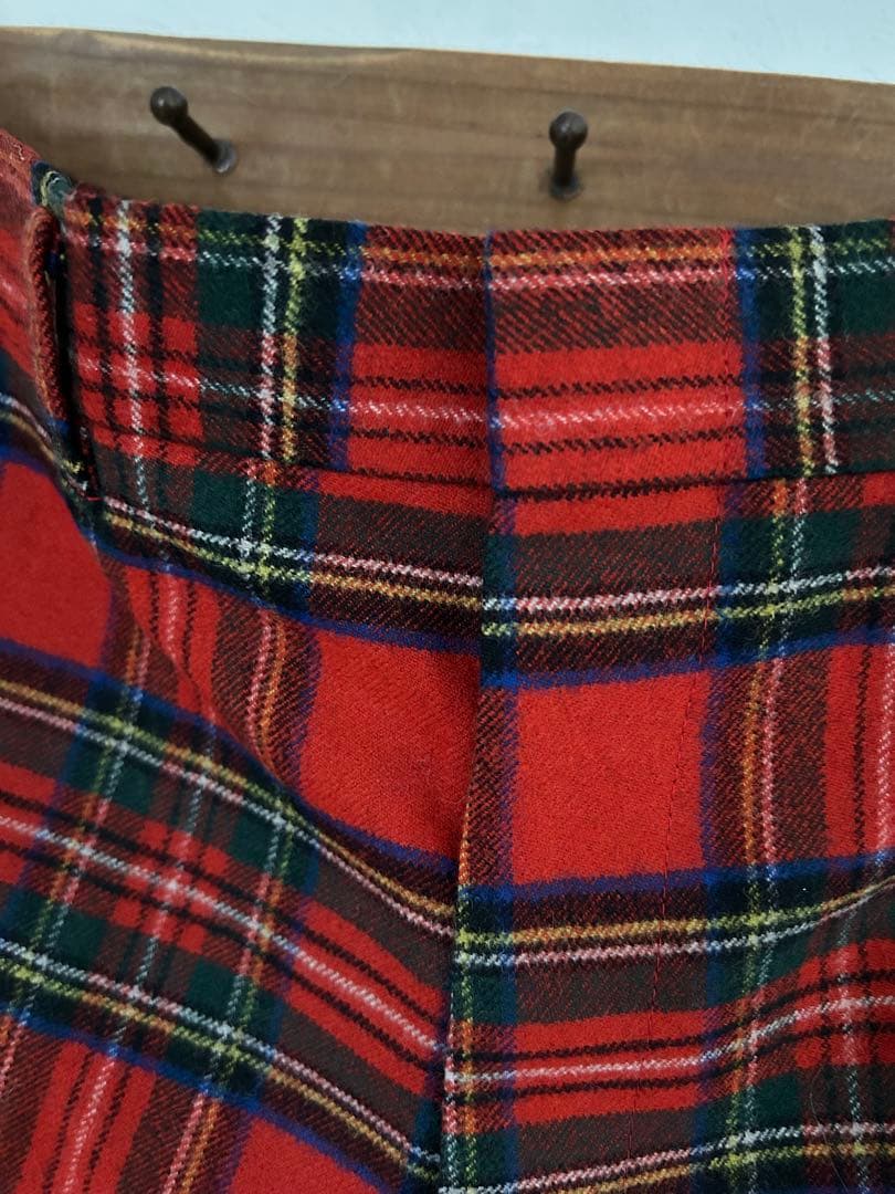 新品未使用　VAN ヴィンテージ　ウール赤タータンチェックパンツLサイズ（82）