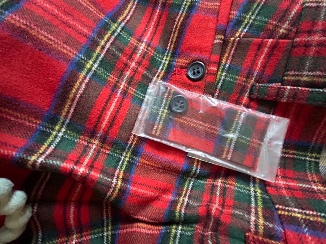 新品未使用　VAN ヴィンテージ　ウール赤タータンチェックパンツLサイズ（82）