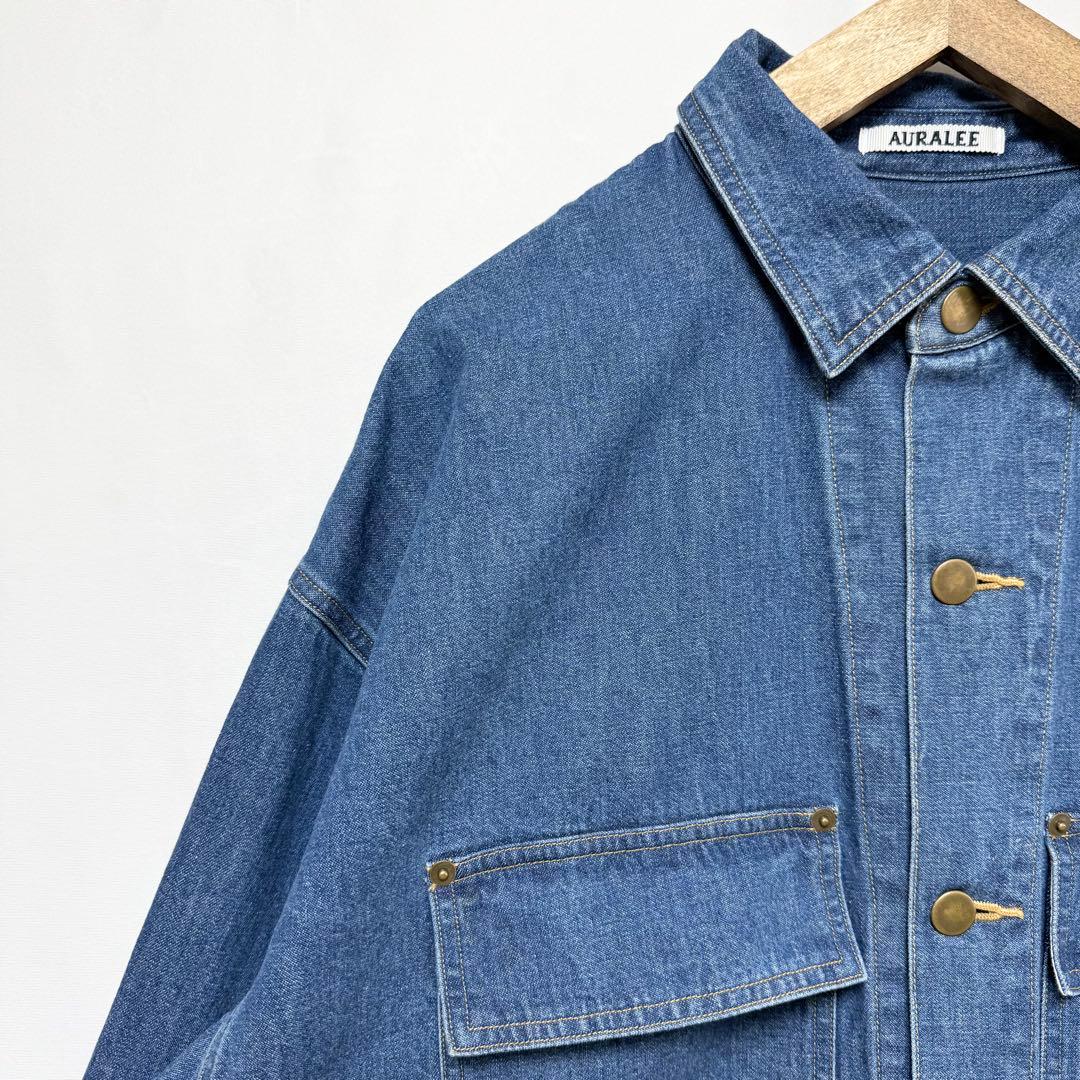 サイズ5！AURALEE セルビッチライトオンスデニムシャツ