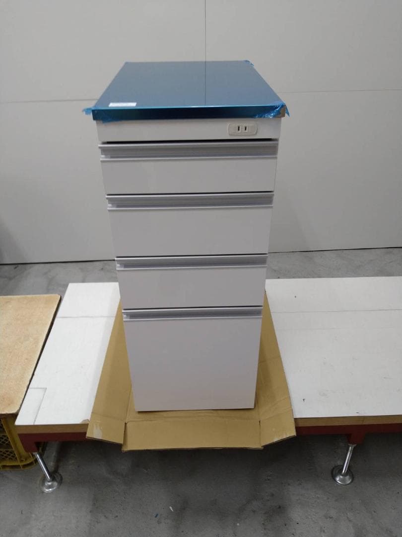 6086 ステンレス天板シンクサイド収納庫4段　幅350