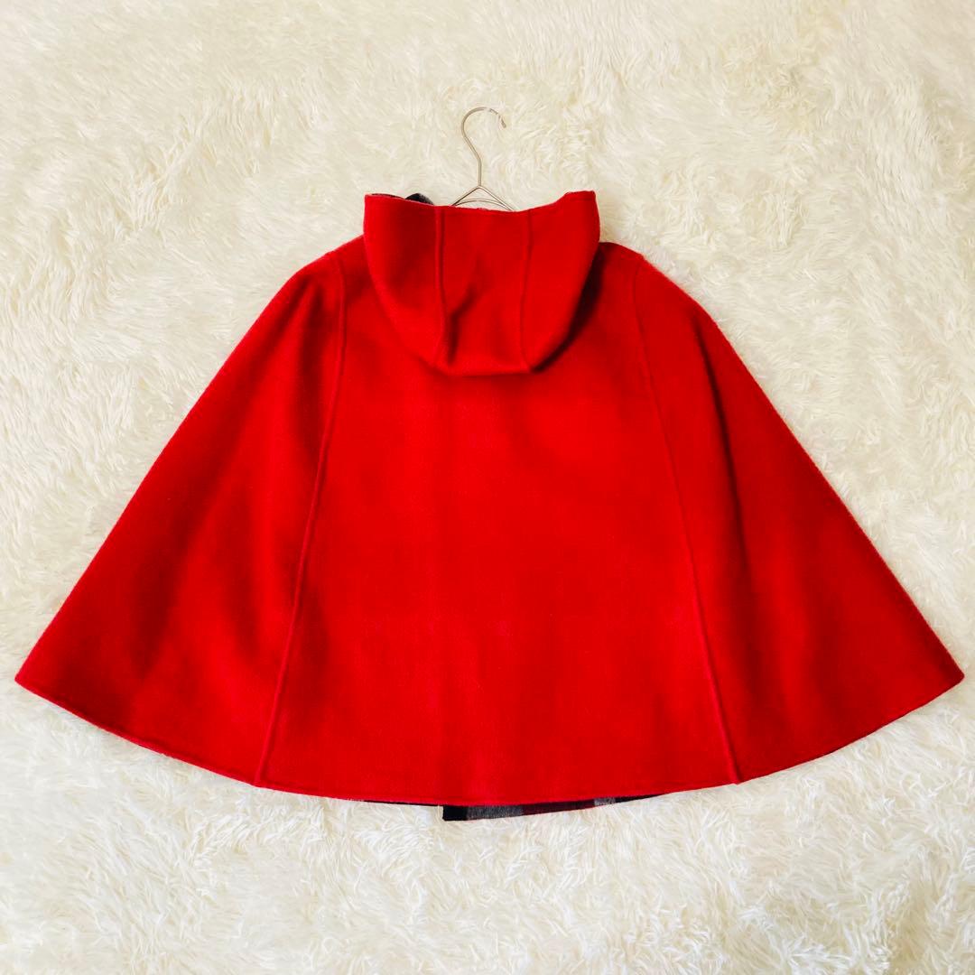 【美品】BLUELABELCRESTBRIDGE リバーシブル　ケープ　ポンチョ