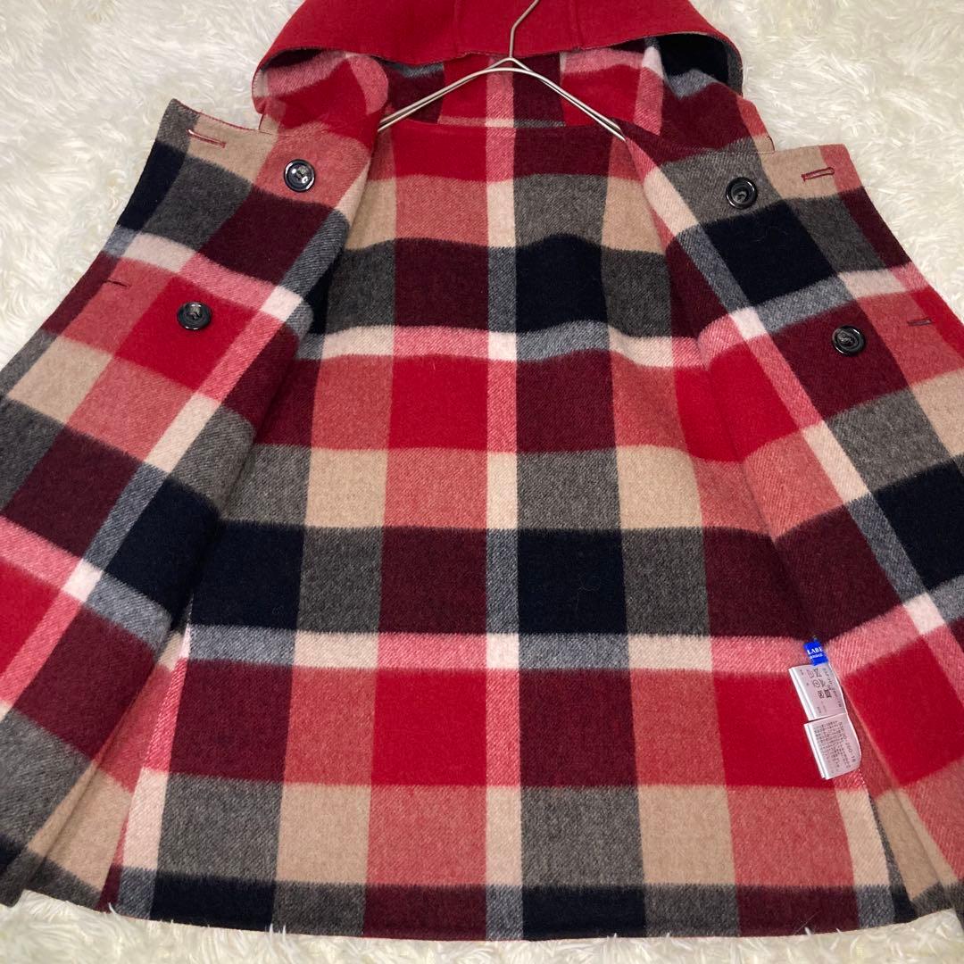 【美品】BLUELABELCRESTBRIDGE リバーシブル　ケープ　ポンチョ