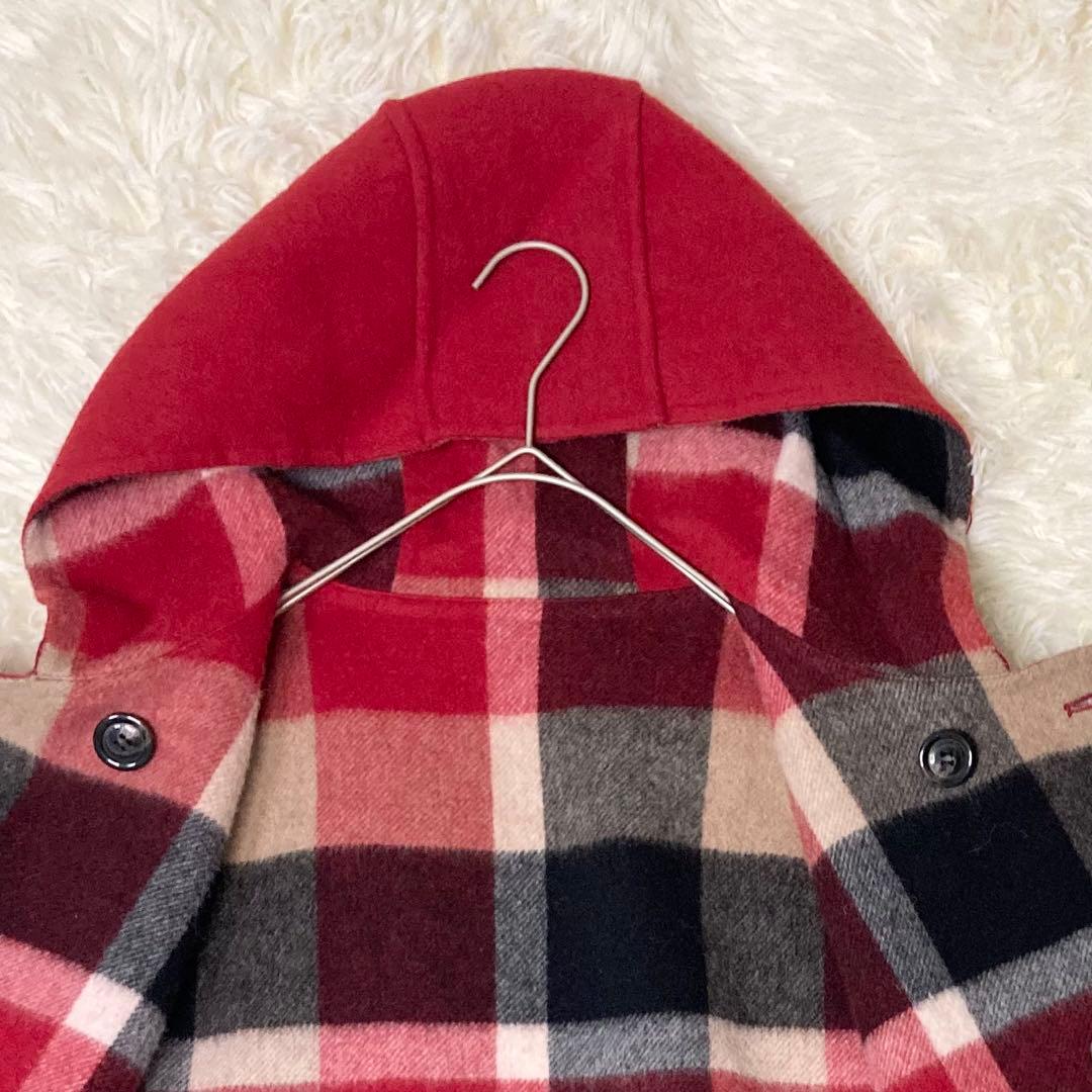 【美品】BLUELABELCRESTBRIDGE リバーシブル　ケープ　ポンチョ