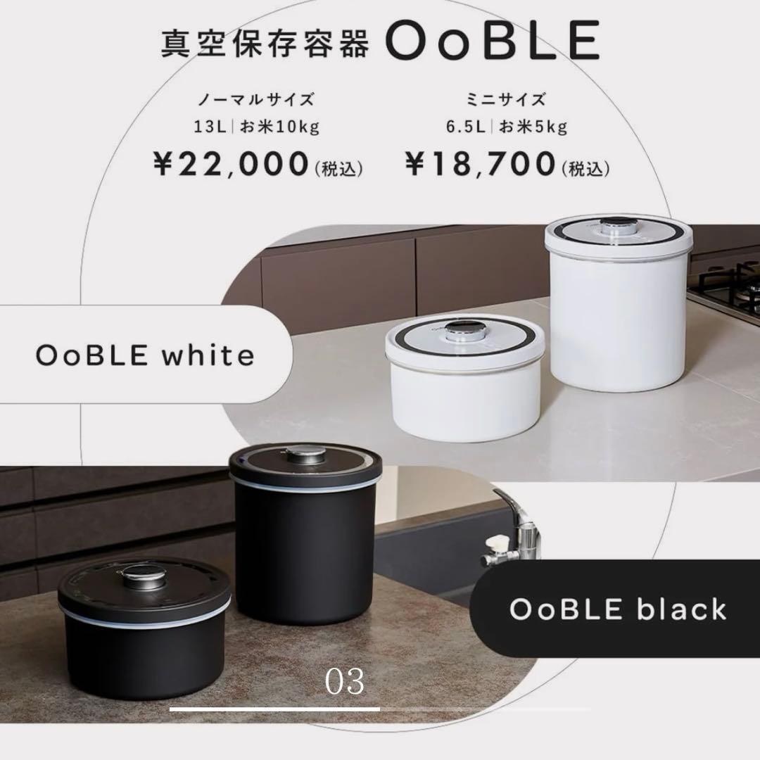 新品・未開封】真空保存容器 OoBLE （オーブル）13L