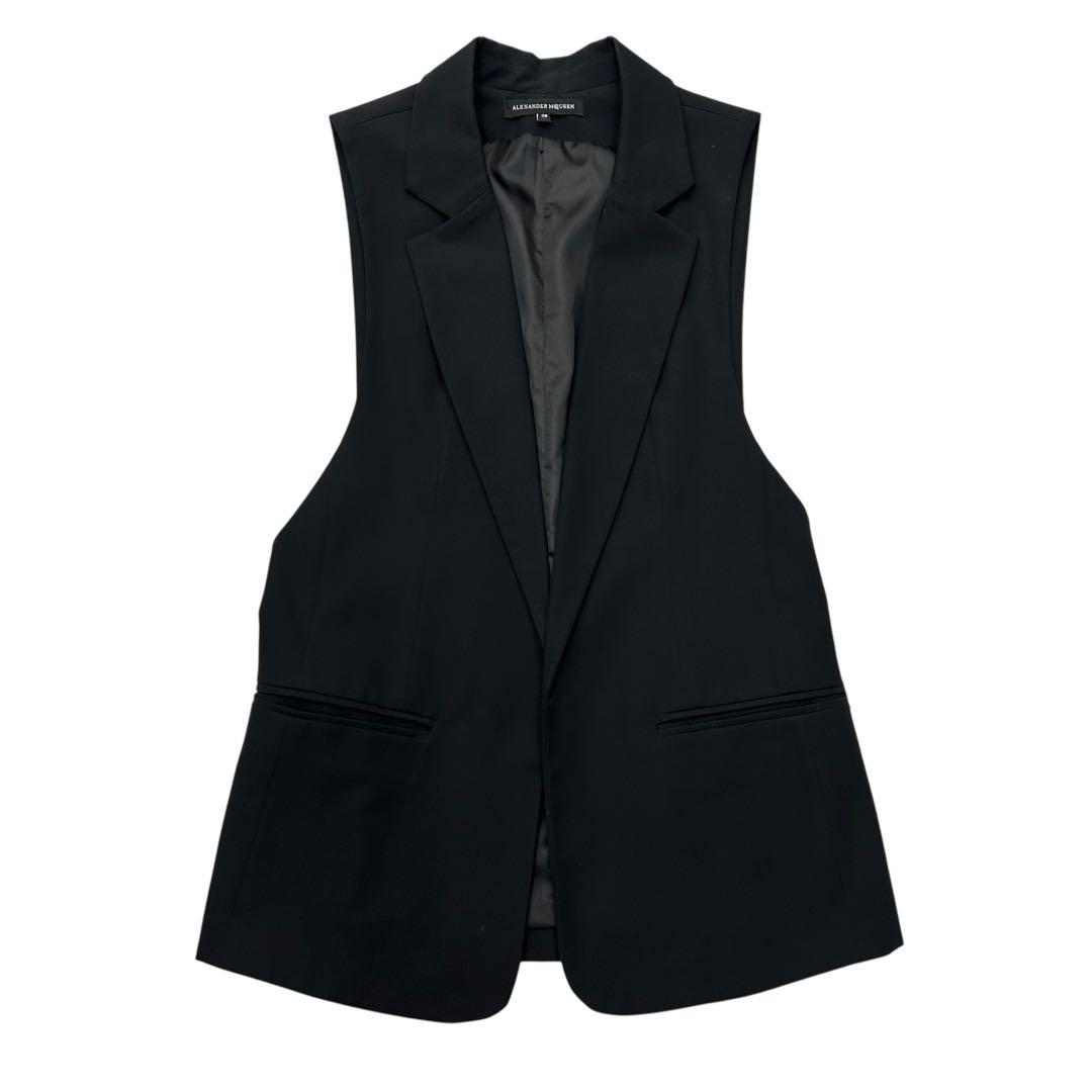 00s ALEXANDER McQUEEN ブラックジレ ジャケット 本人期