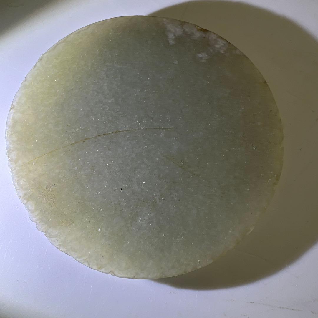 白砡　彫刻　直径約9㎝　75g 東Y7-1020☆2Fタサオ