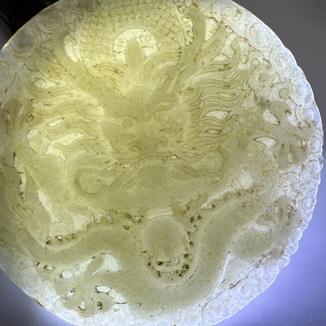 白砡　彫刻　直径約9㎝　75g 東Y7-1020☆2Fタサオ