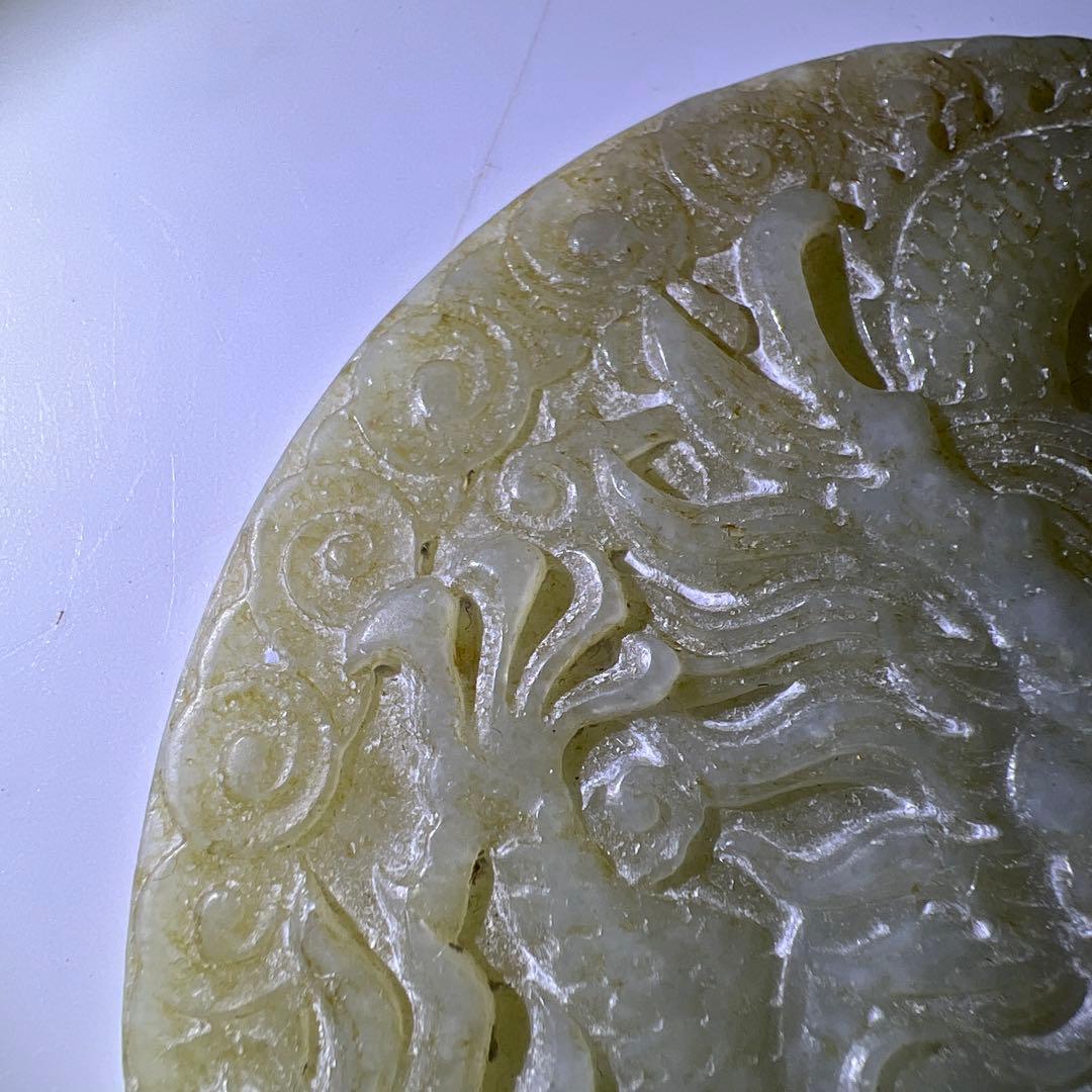 白砡　彫刻　直径約9㎝　75g 東Y7-1020☆2Fタサオ