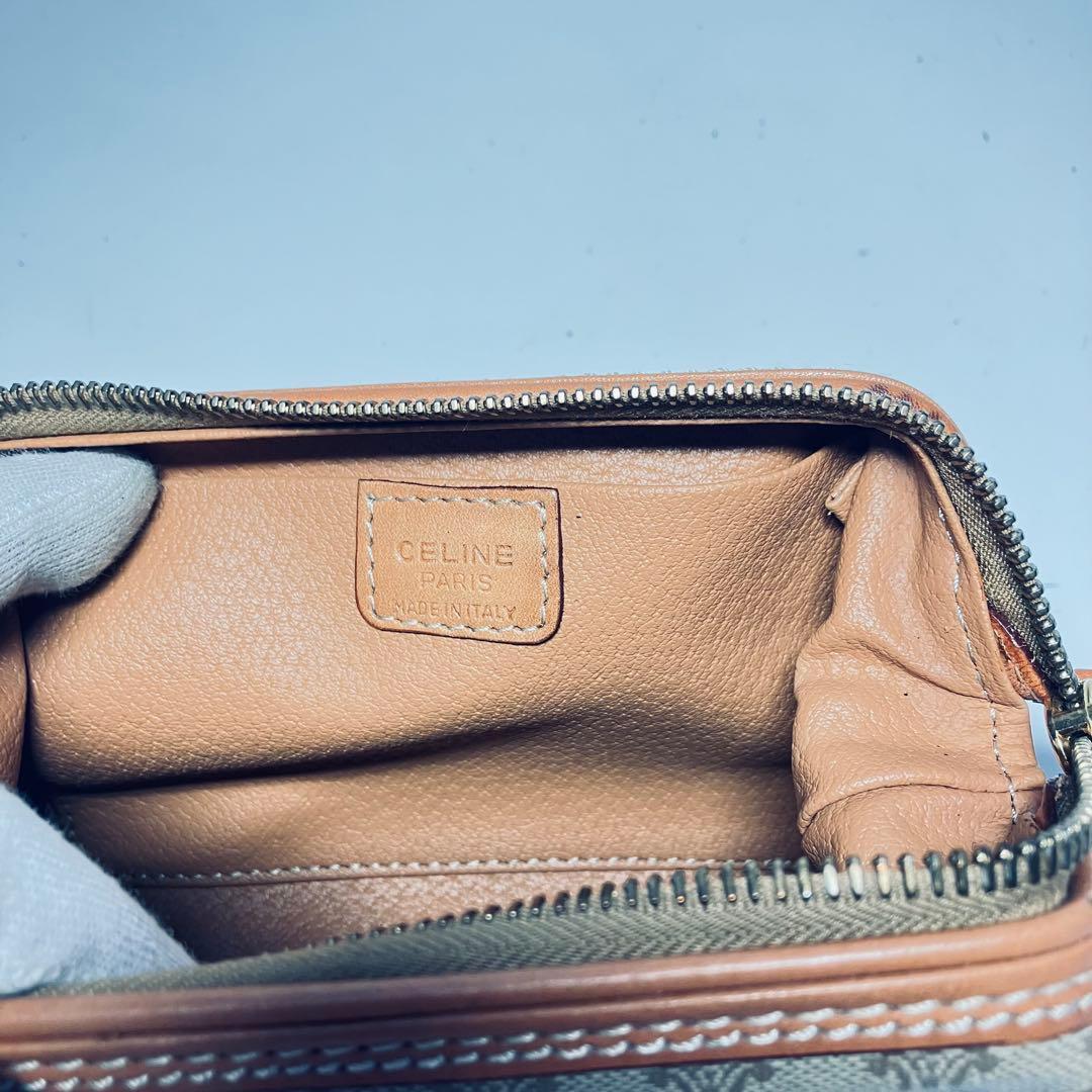 極美品セリーヌ CELINE ポーチ マカダム PVC ゴールド金具　Sサイズ