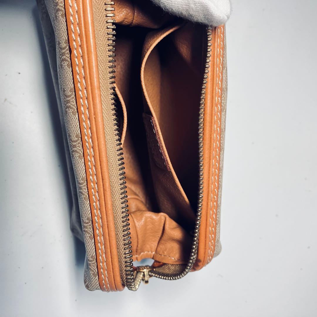 極美品セリーヌ CELINE ポーチ マカダム PVC ゴールド金具　Sサイズ