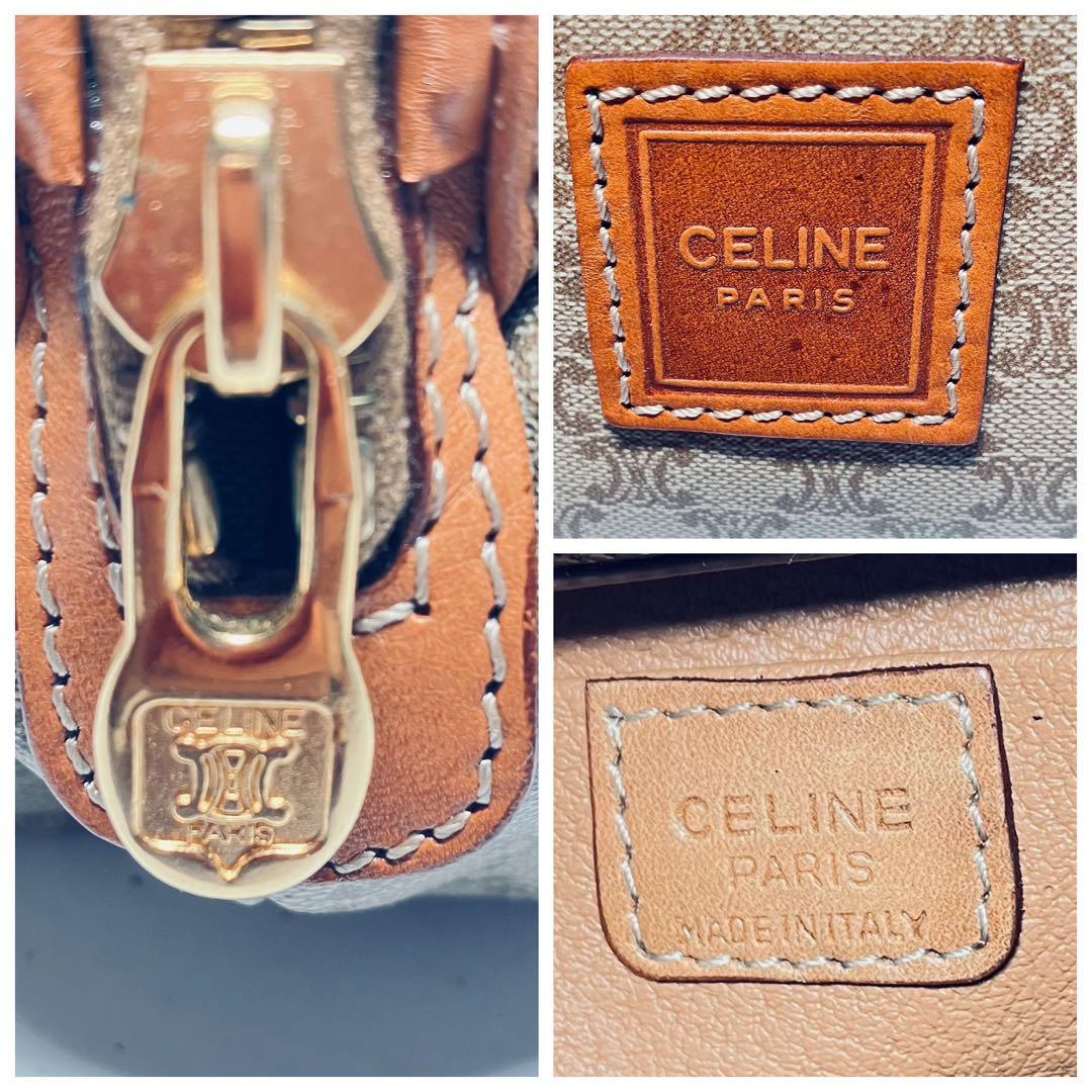 極美品セリーヌ CELINE ポーチ マカダム PVC ゴールド金具　Sサイズ