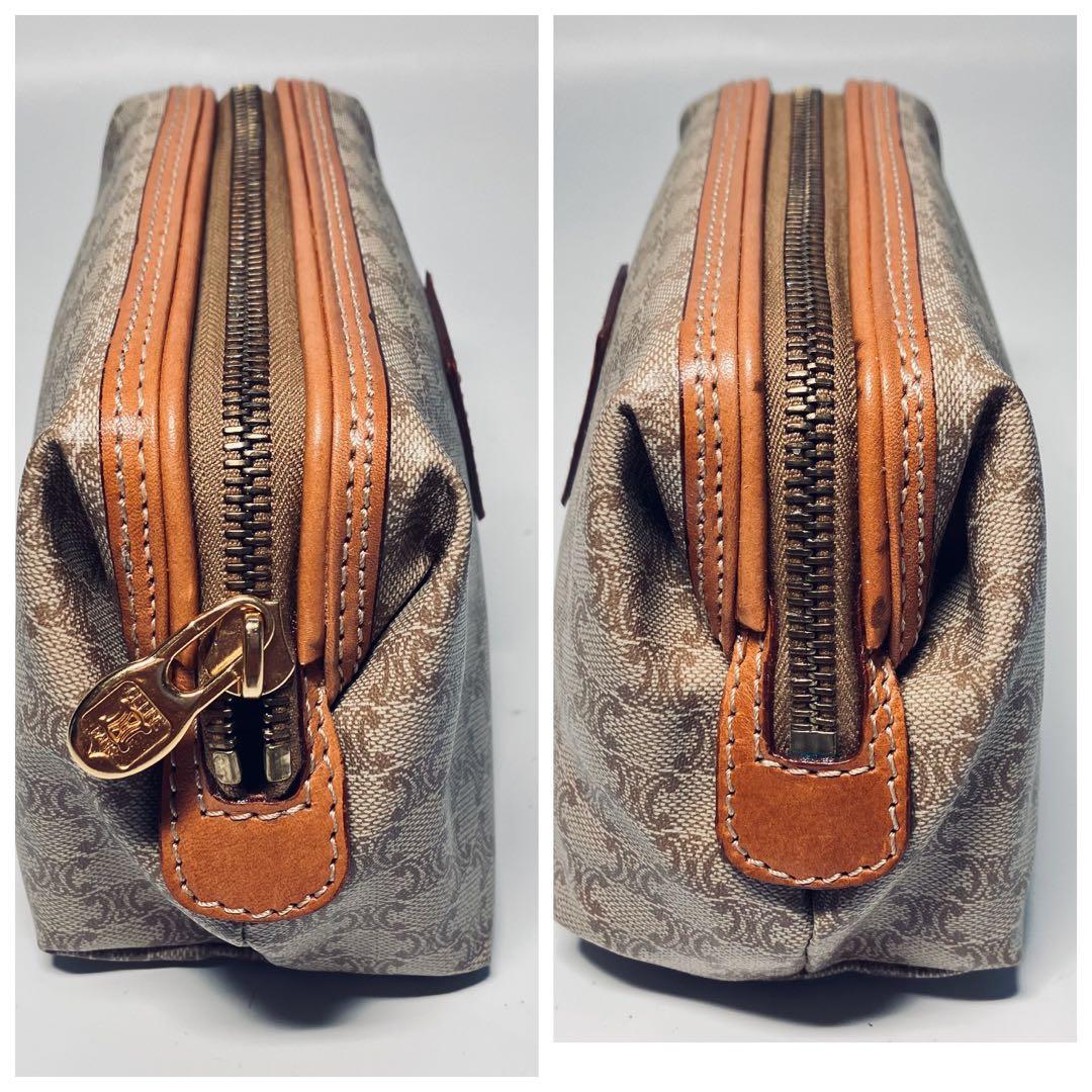 極美品セリーヌ CELINE ポーチ マカダム PVC ゴールド金具　Sサイズ