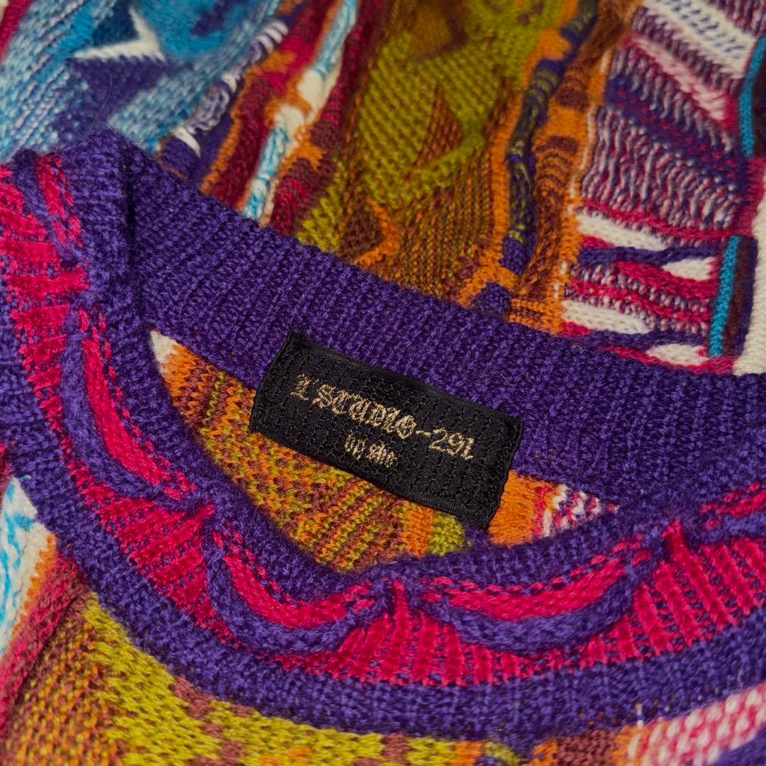 80s ~ 90s COOGI風 3Dニット セーター 総柄 vintage