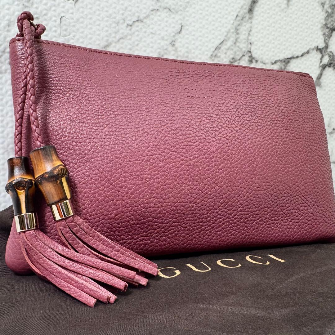 極美品◎グッチ　クラッチバッグ　セカンドバッグ　バンブータッセル