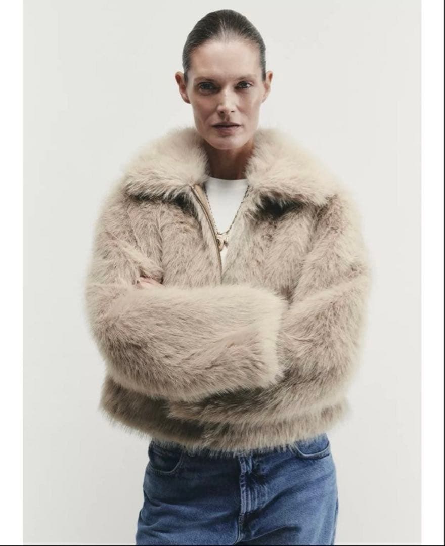 ★ZARAのダブルフェイスフェイクファージャケット★Sサイズ