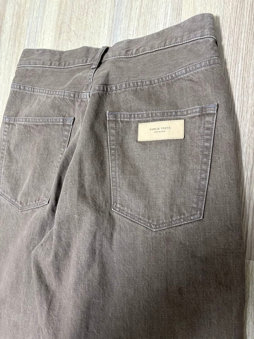 新品同様PUBLIC TOKYO 岡山デニム リラックスワイドストレートデニム3