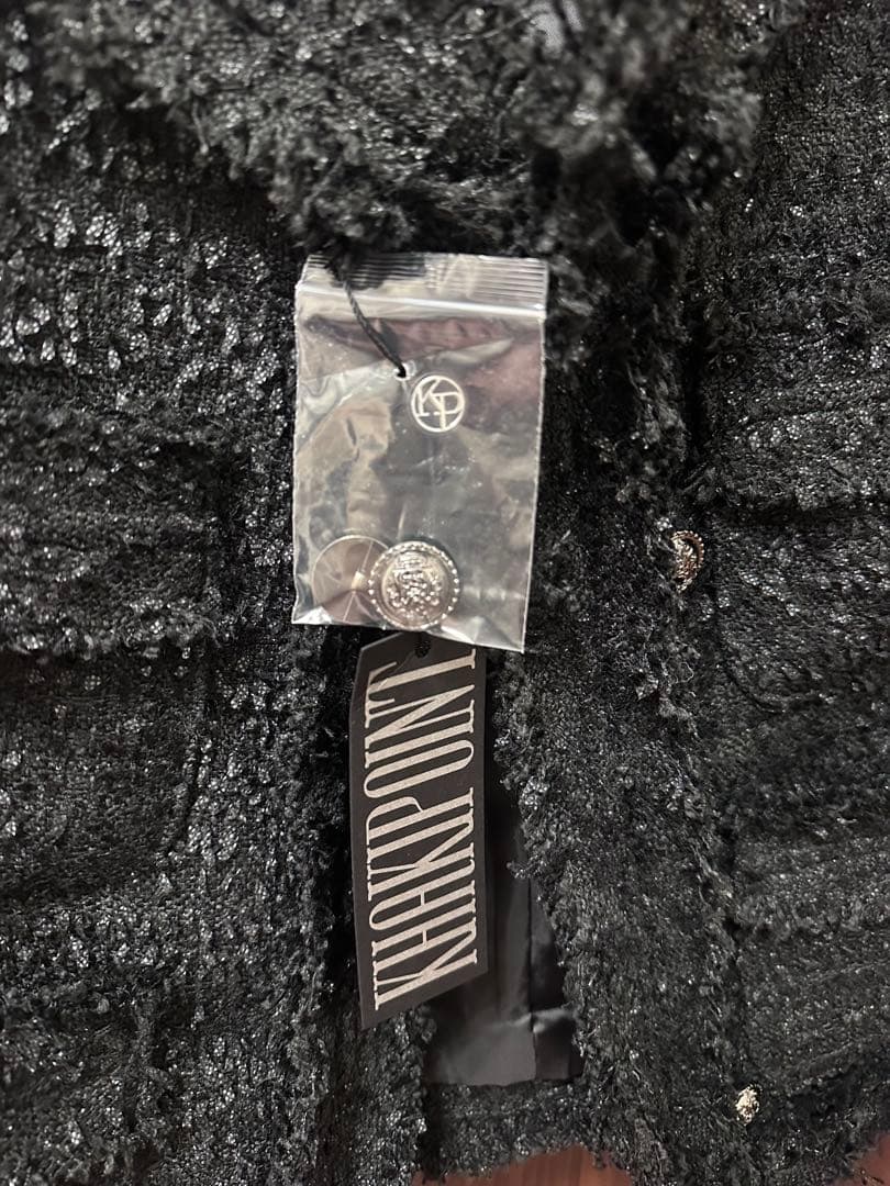 【定価2.7万円/新品未使用タグ付】KHAKIPOINT ツイードジャケット 黒