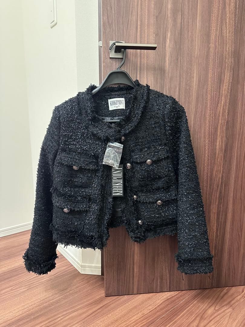【定価2.7万円/新品未使用タグ付】KHAKIPOINT ツイードジャケット 黒