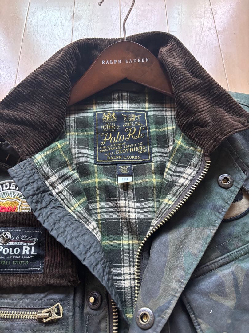 ラルフローレン　オイル　クロス　ジャケット　xsサイズ　カモ　迷彩