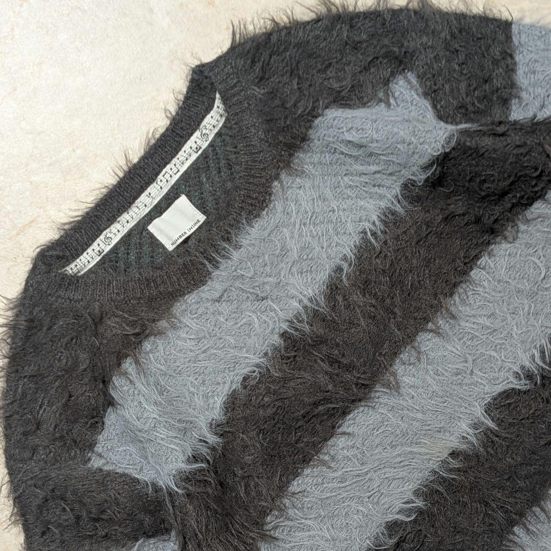 名作★廃盤品ナンバーナイン フェザーファーヤーンシャギーニットセーターアッシュ2