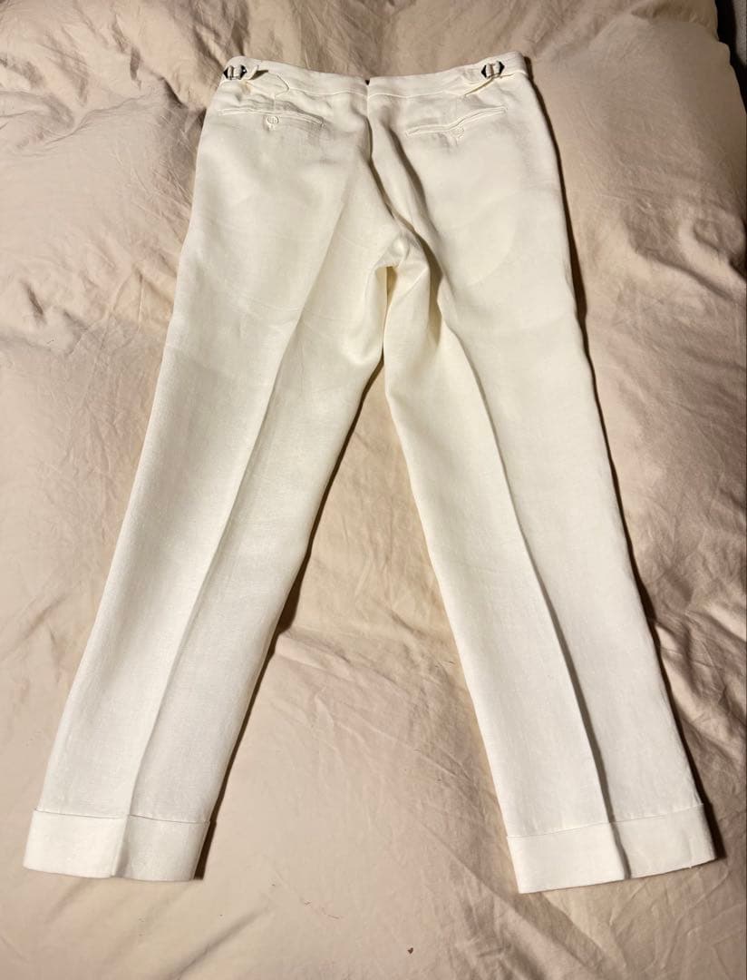 ラルフローレンパープルレーベル Gregory リネンスラックス 白 W30