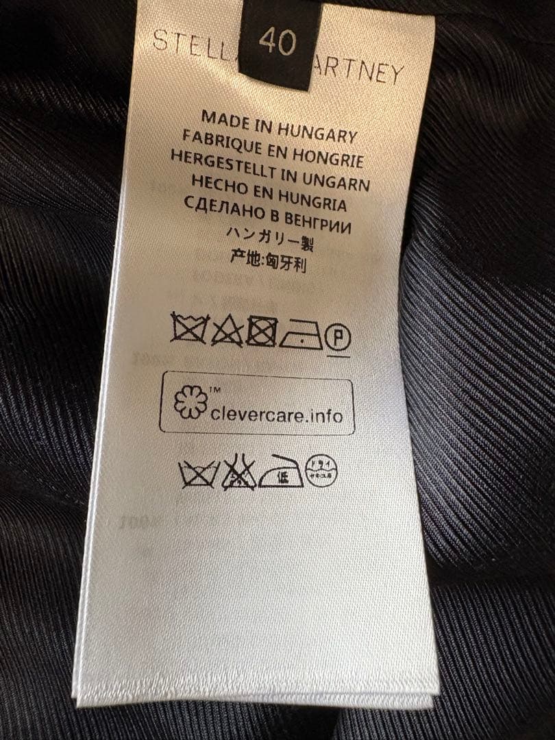 ステラマッカートニー ブラック ドレッシーダブルテーラードジャケット40