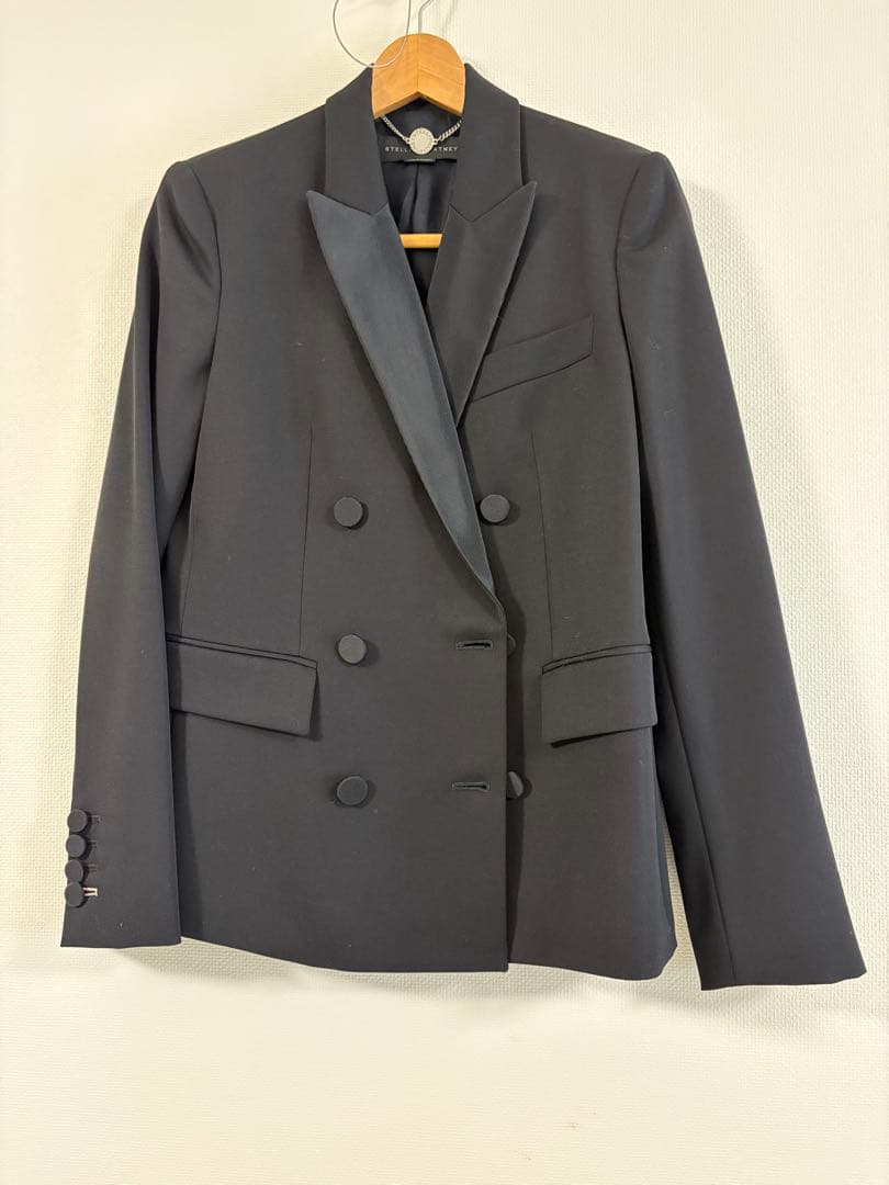 ステラマッカートニー ブラック ドレッシーダブルテーラードジャケット40