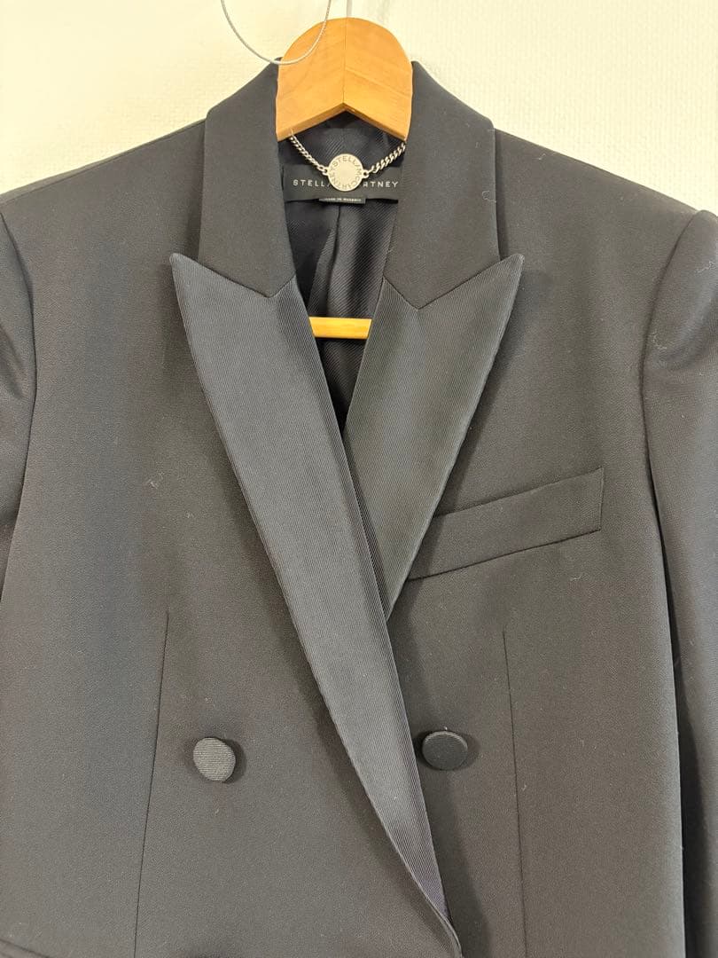 ステラマッカートニー ブラック ドレッシーダブルテーラードジャケット40