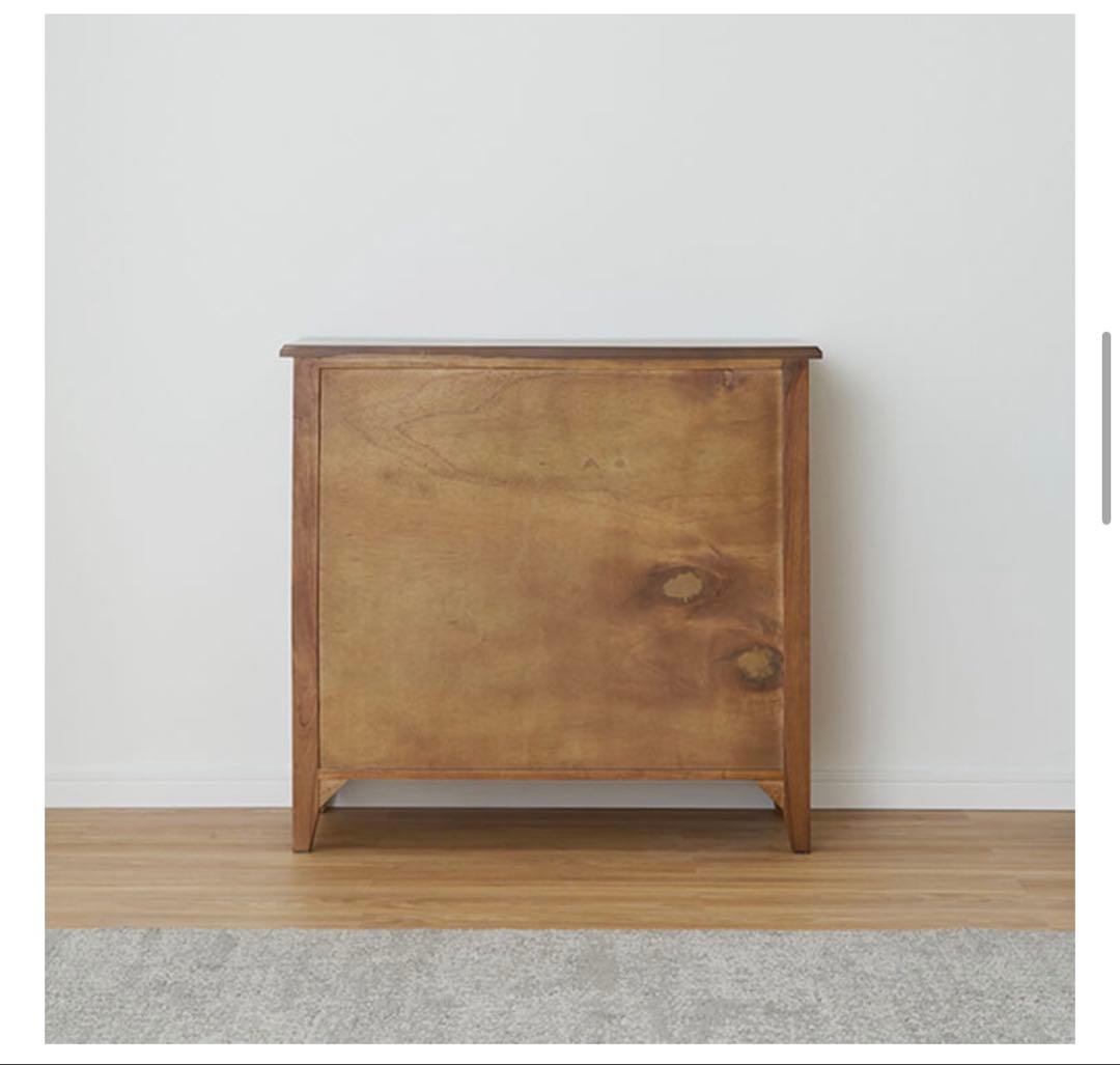 【本日限定価格】LOWYA 天然木 アンティーク風チェスト