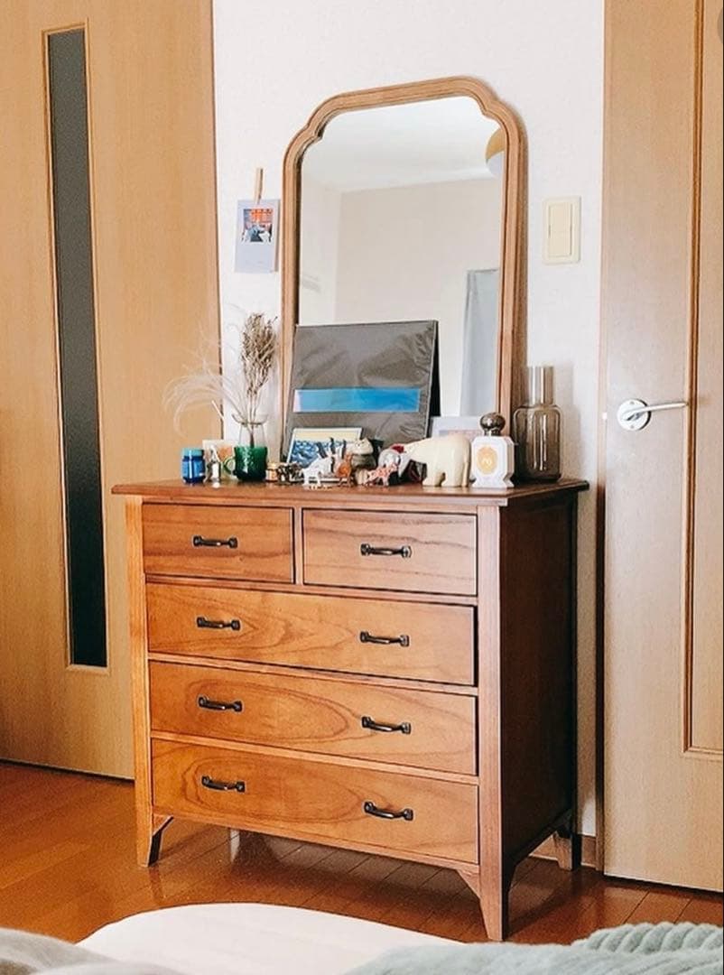 【本日限定価格】LOWYA 天然木 アンティーク風チェスト