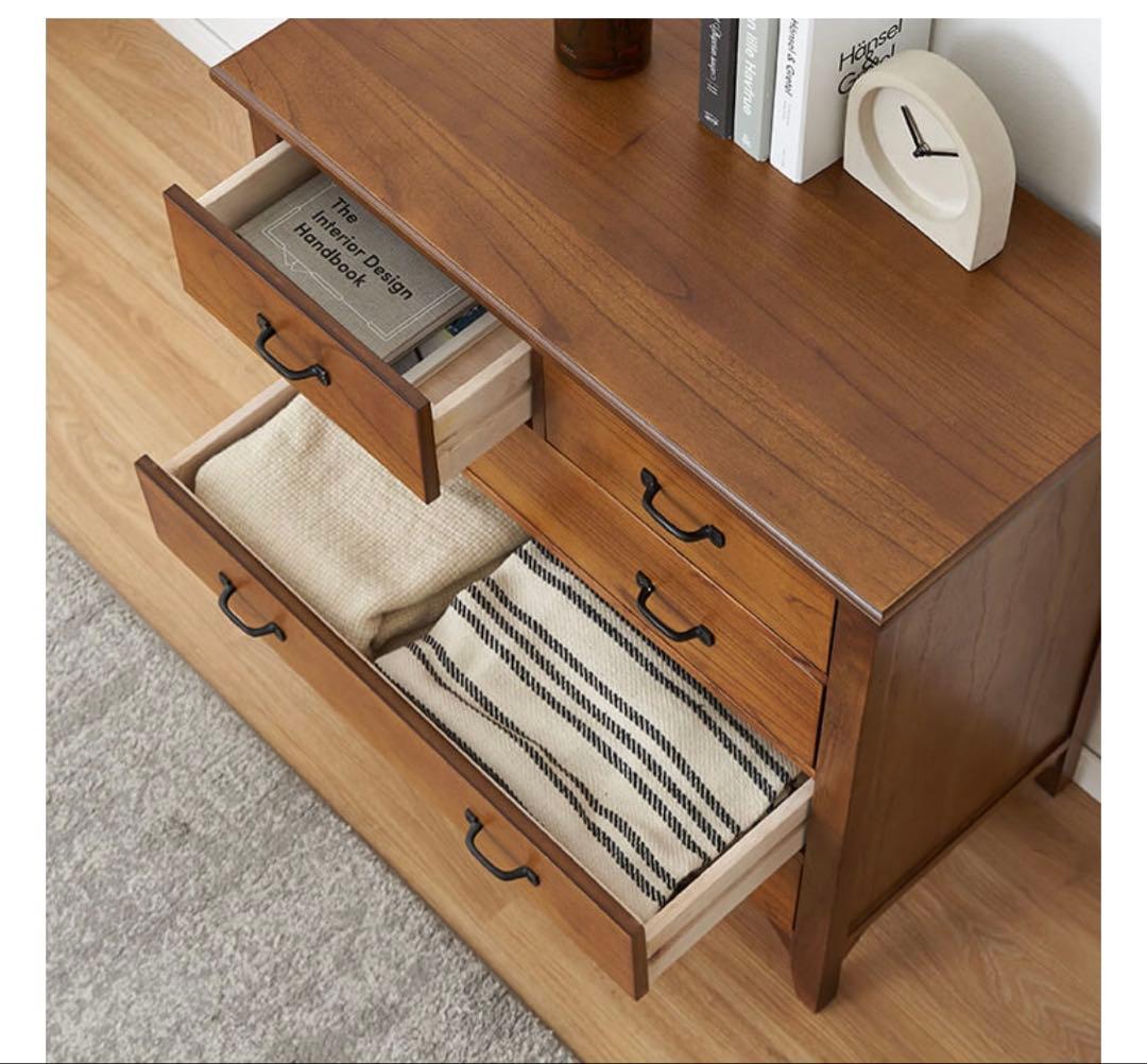 【本日限定価格】LOWYA 天然木 アンティーク風チェスト