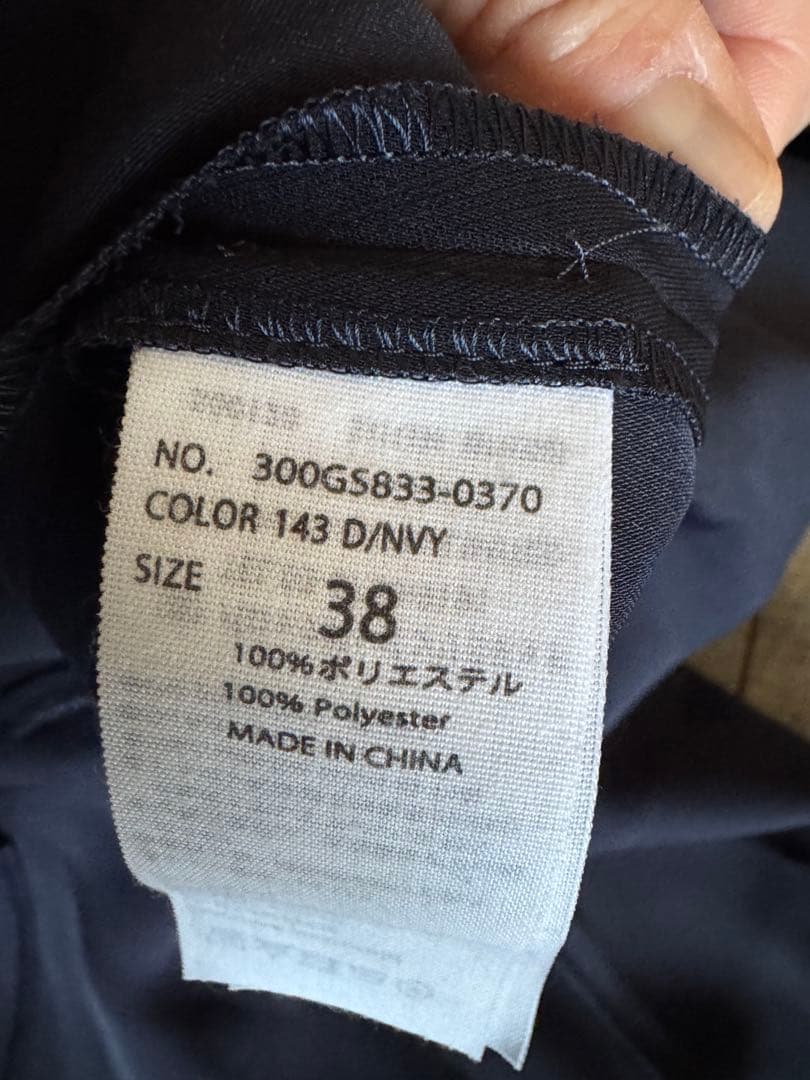 ENFOLD エンフォルド ポリエステルツイルシャツドレス 38 ネイビー