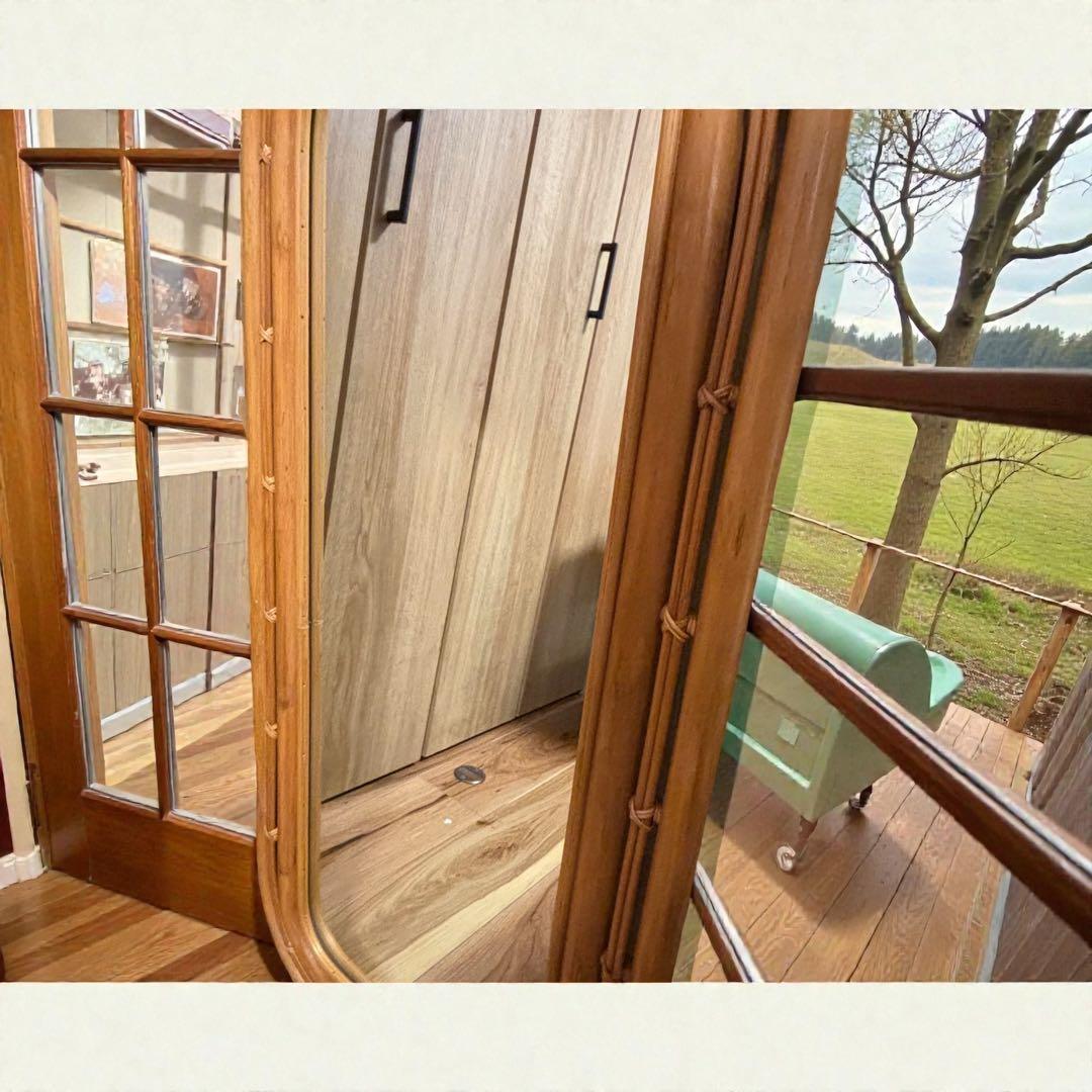 ラタンミラー 大型アーチ型 玄関リビング 北欧ナチュラル✨