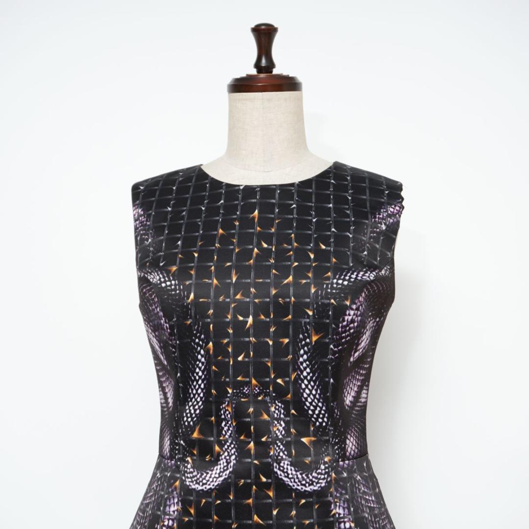 HAKAAN YILDIRIM スネーク柄 ドレス 黒 サイズ8*BD1155