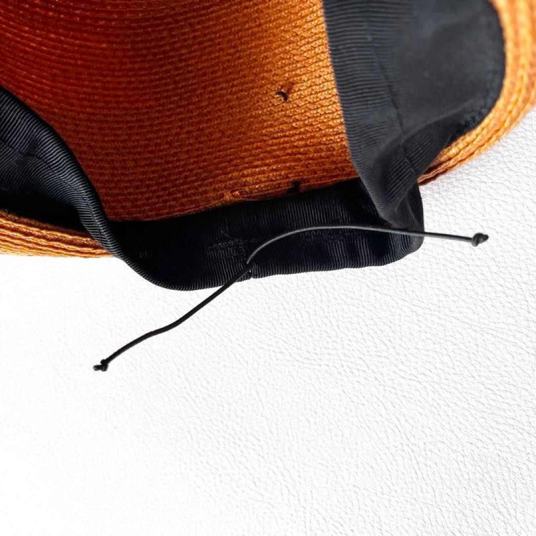 FOXEY　フォクシー　帽子　ストローハット　麦わら帽子　黒リボン　ベージュ