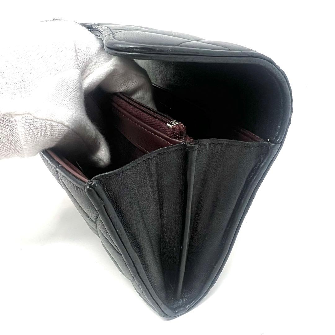 CHANEL シャネル ラムスキン マトラッセ ロングフラップウォレット 長財布