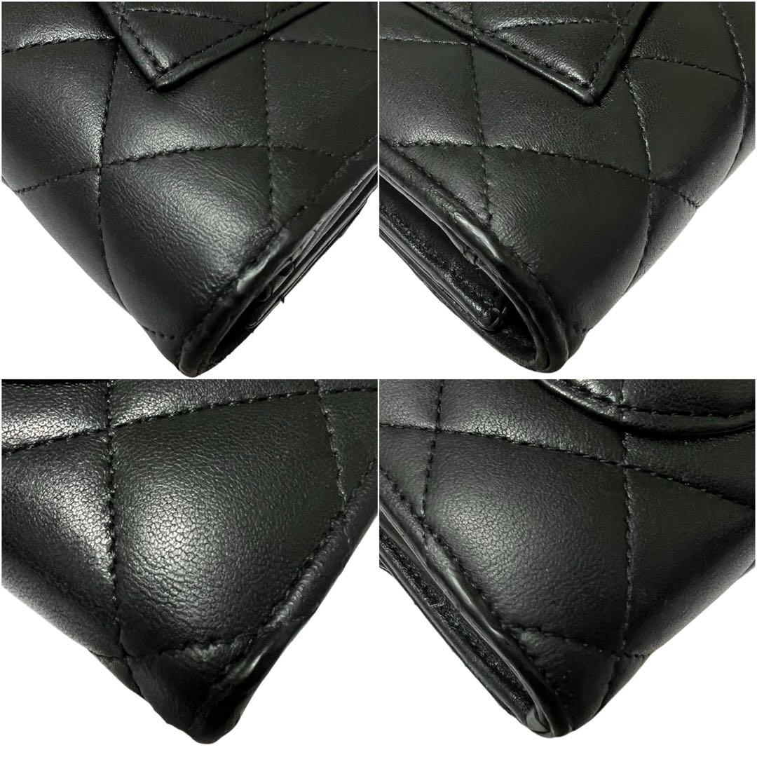 CHANEL シャネル ラムスキン マトラッセ ロングフラップウォレット 長財布