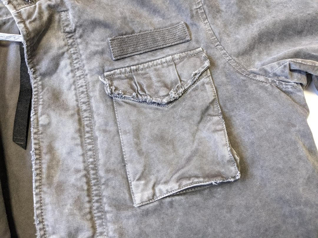 wjk M-66 ライナー付きミリタリージャケット M AKM 墨黒 デストロイ