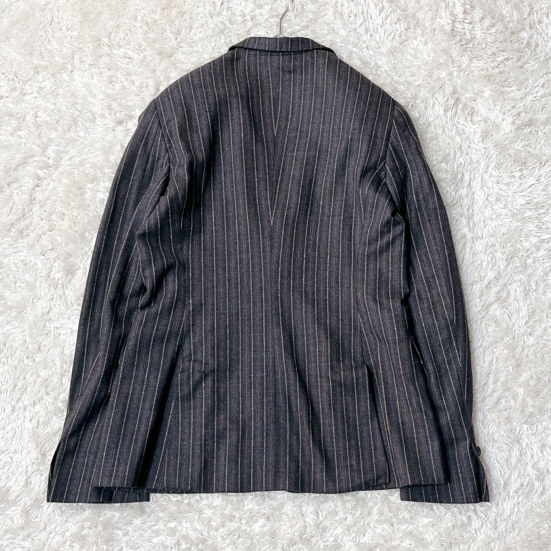 マックスマーラ Ｌ相当【白タグ】　ヴァージンウールジャケット　グレー　ストライプ