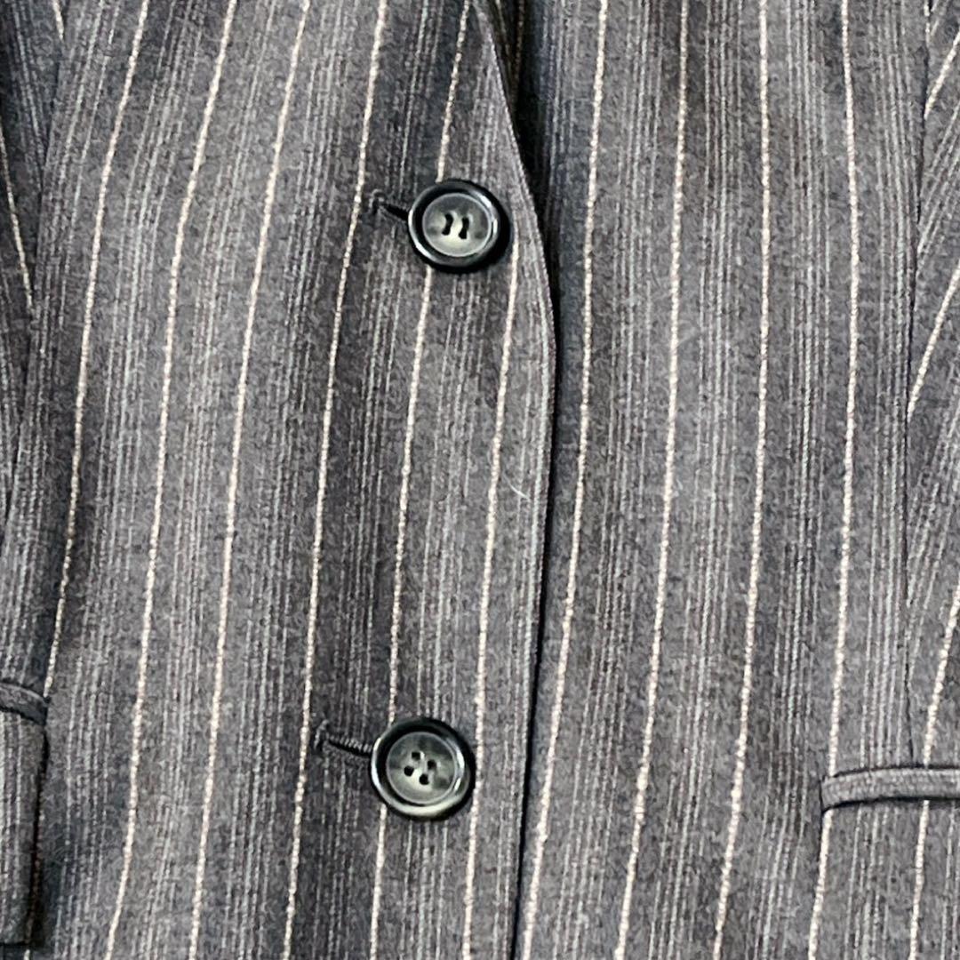 マックスマーラ Ｌ相当【白タグ】　ヴァージンウールジャケット　グレー　ストライプ