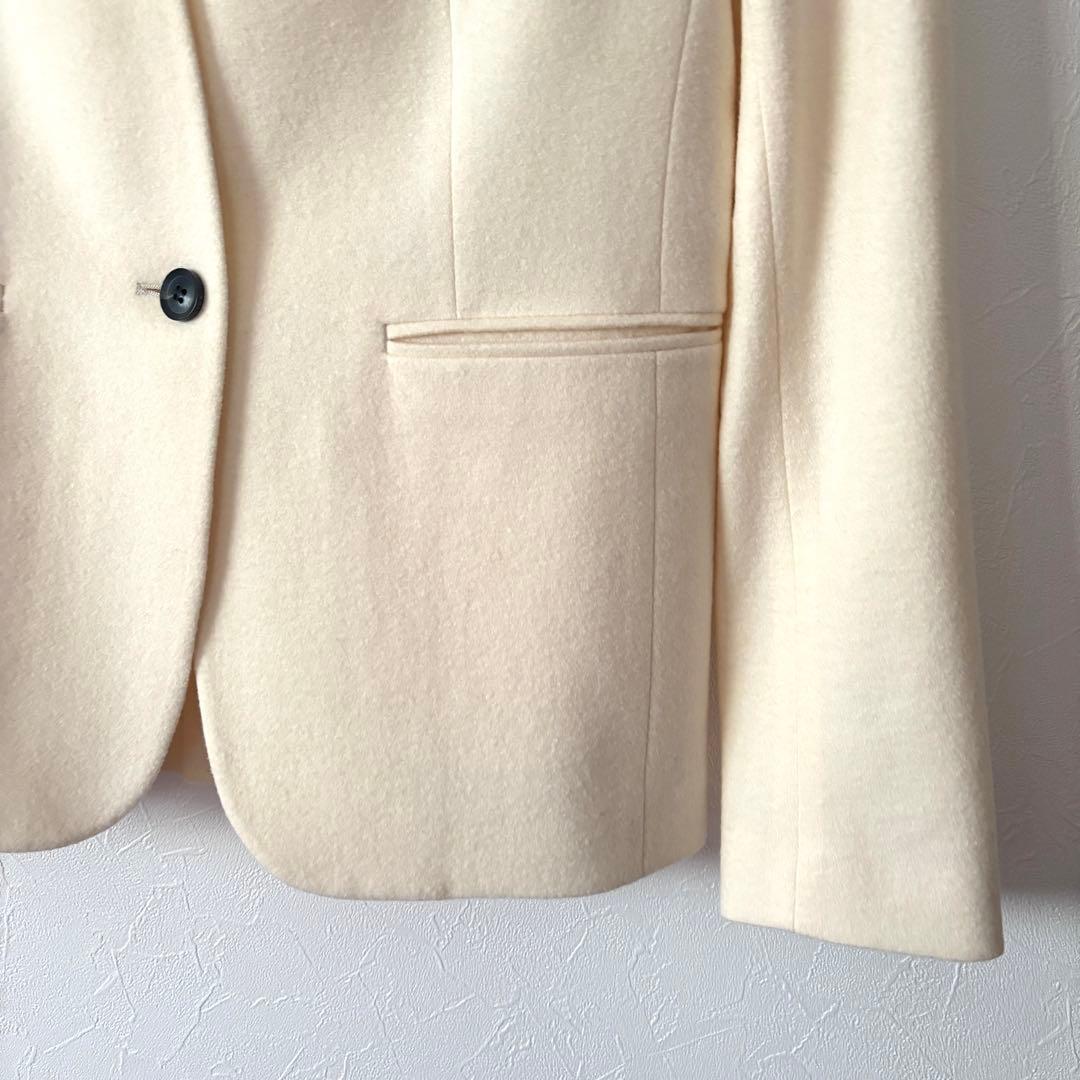 【未使用】BEIGE, ベイジ ノーカラー ジャケット オフホワイト 4