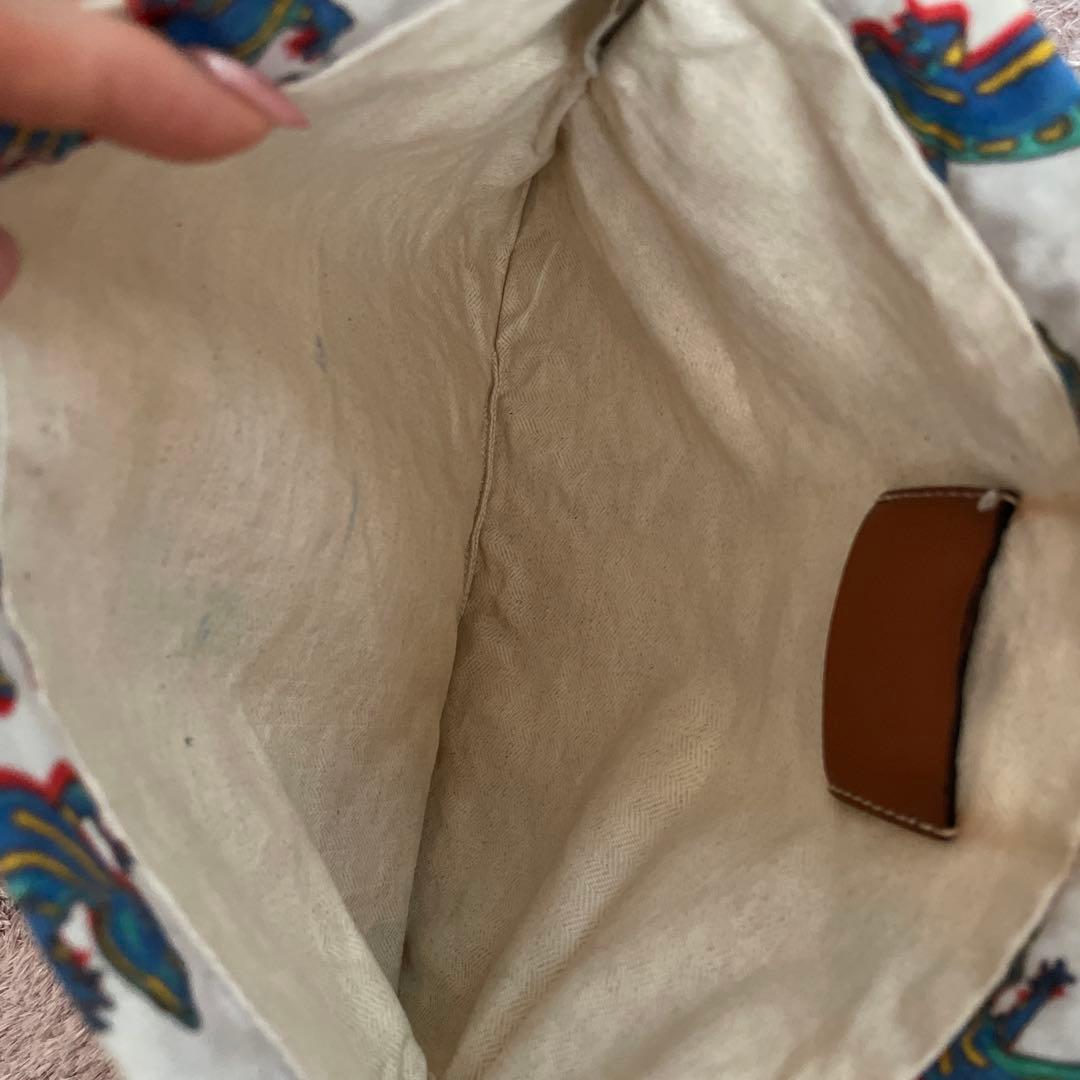 LOEWE トカゲ柄 カゴバック用巾着バッグ