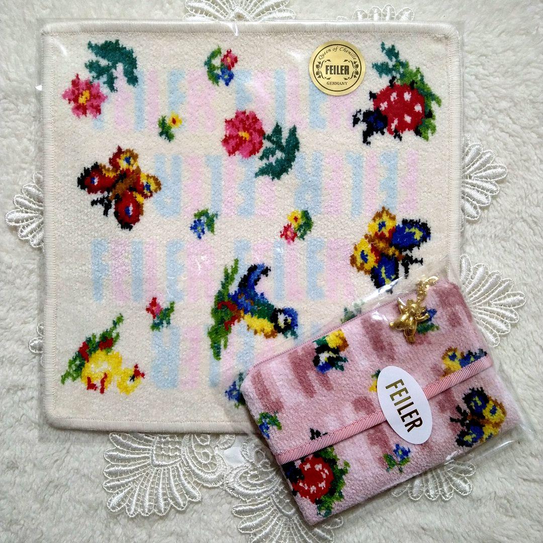 【新品】フェイラーアンドハイジ　ティッシュポーチ＆ハンカチ 2点セット