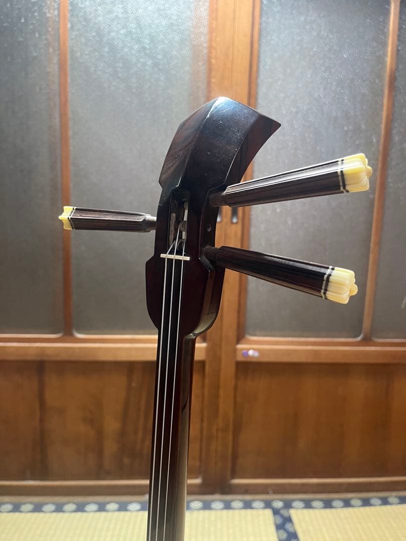 三線 人工皮　ストラップ付き　美品