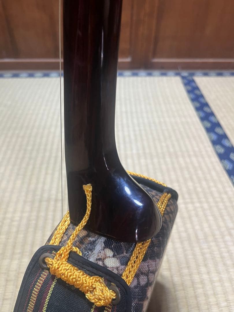 三線 人工皮　ストラップ付き　美品