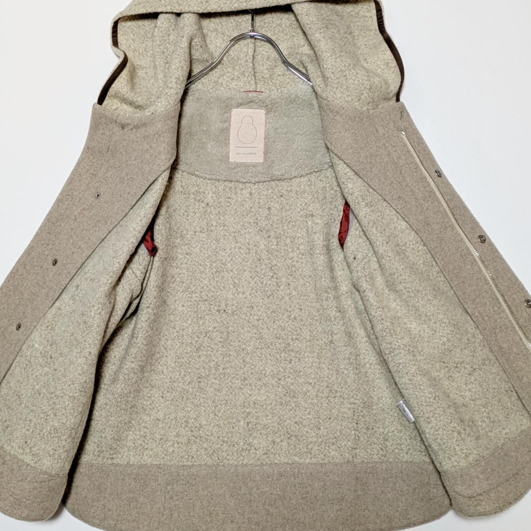 近年モデル パラスパレス ウール100% フード コート ファー 日本製